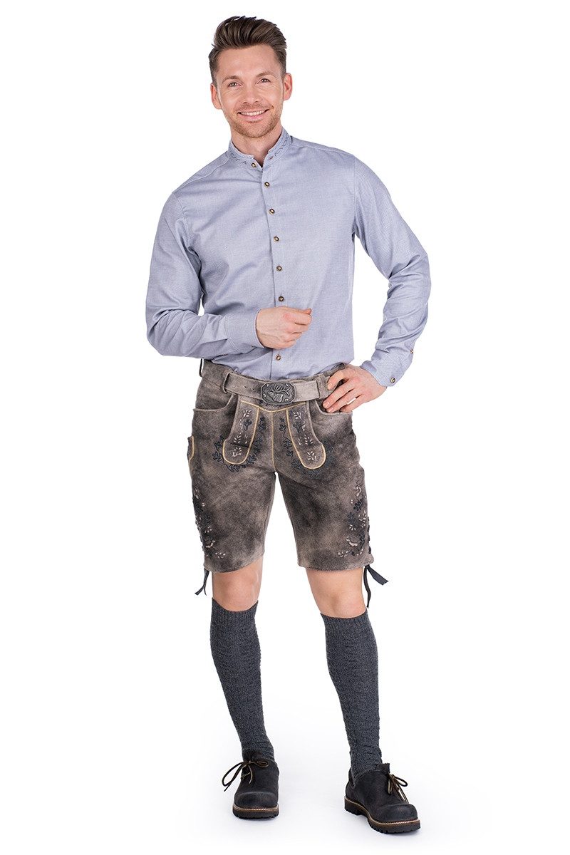 Orbis Textil GmbH & Co. KG Trachtenhemd Trachtenhemd - VALENTE - hellgrau