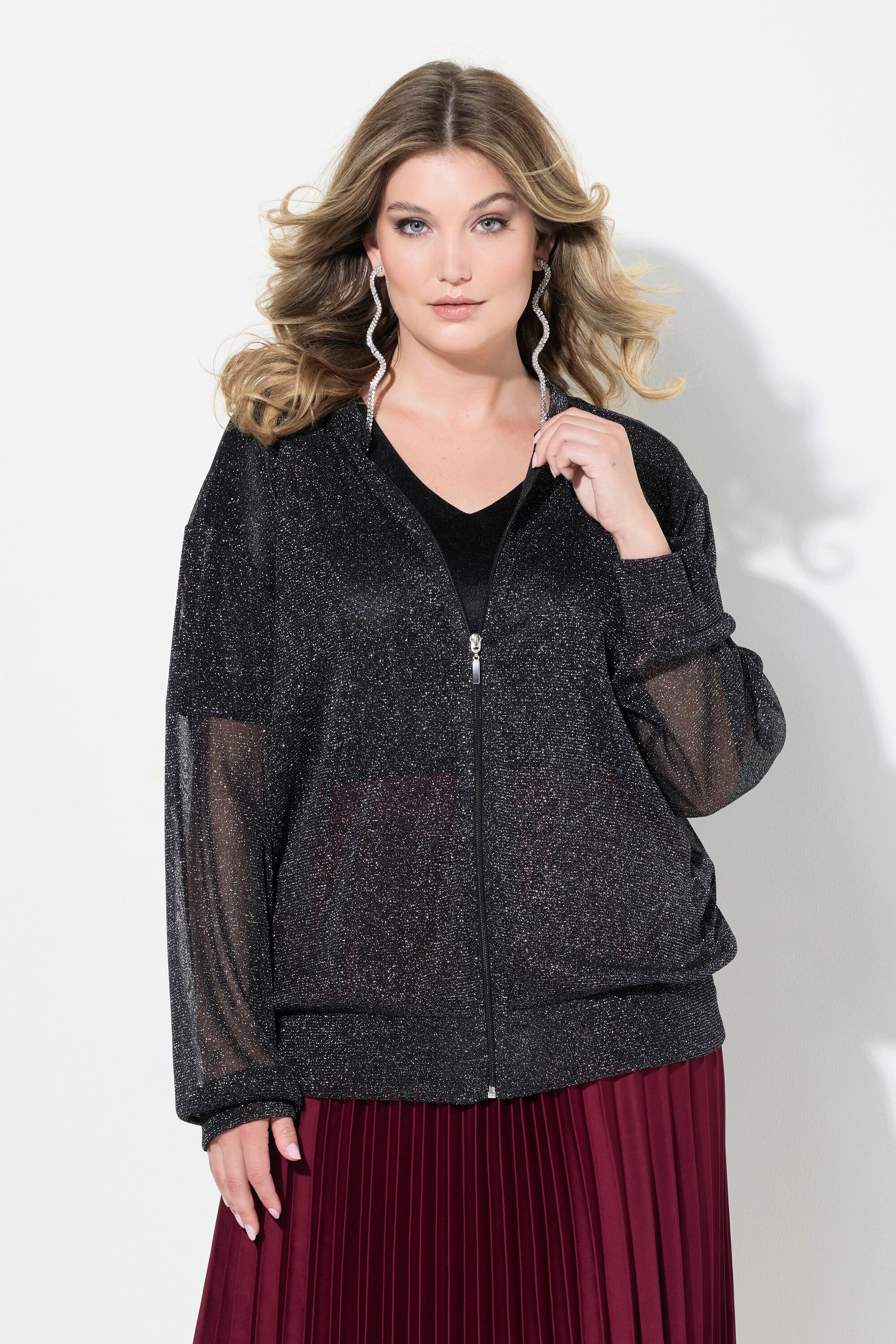 MIAMODA Kurzjacke Blouson Mesh mit Glitzer günstig online kaufen