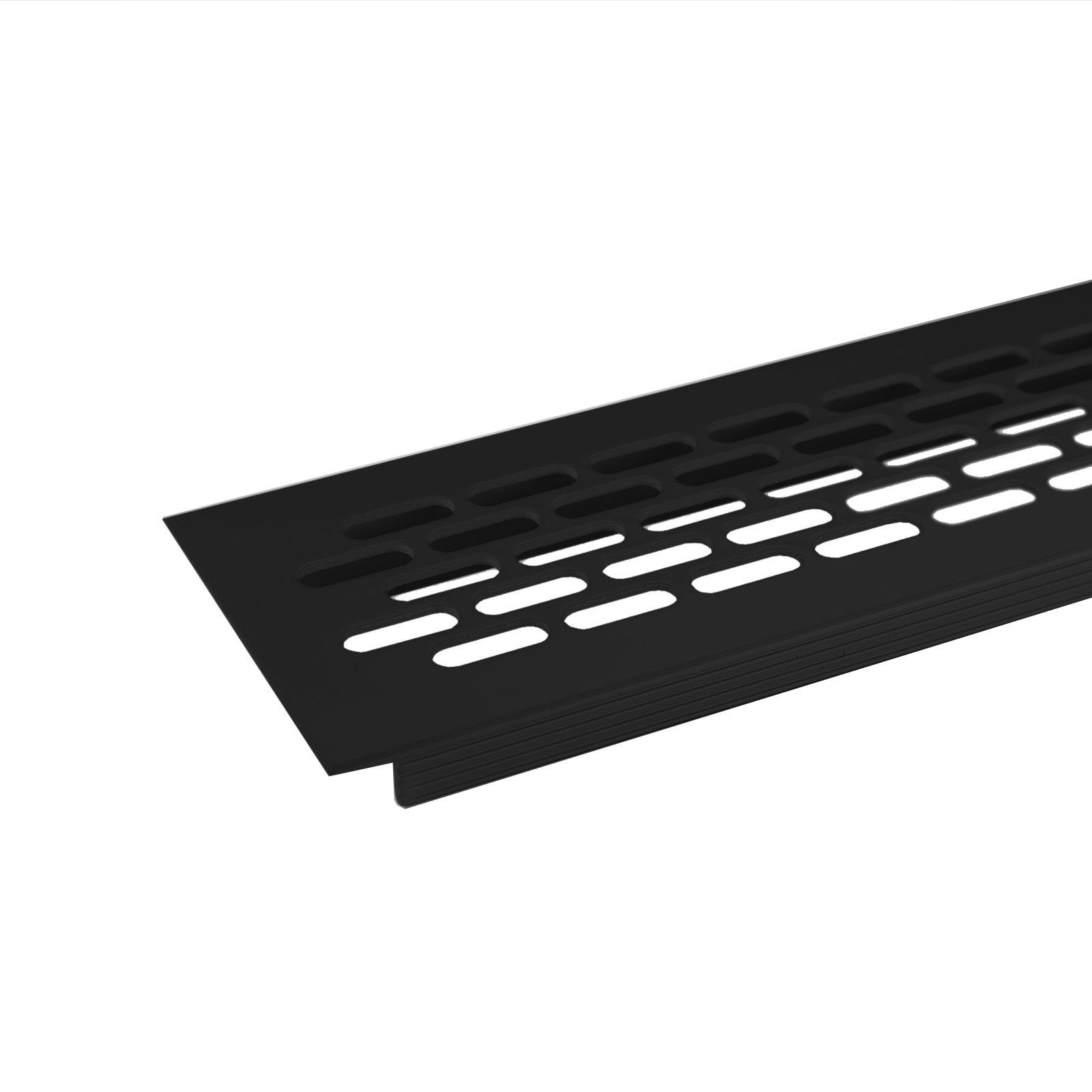 SO-TECH® Lüftungsgitter Lochblech Stegblech, versch. Ausführungen (1 St), 1 Stück 484 x 60 mm schwarz