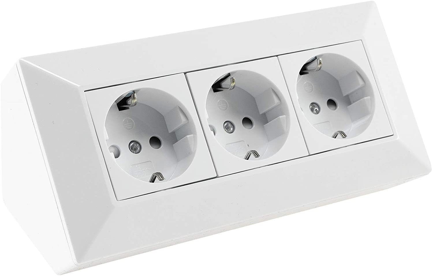 ChiliTec Steckdosenblock 3-fach Unterbausteckdosen 250V~ 3x Schutzkont Mehrfachsteckdose
