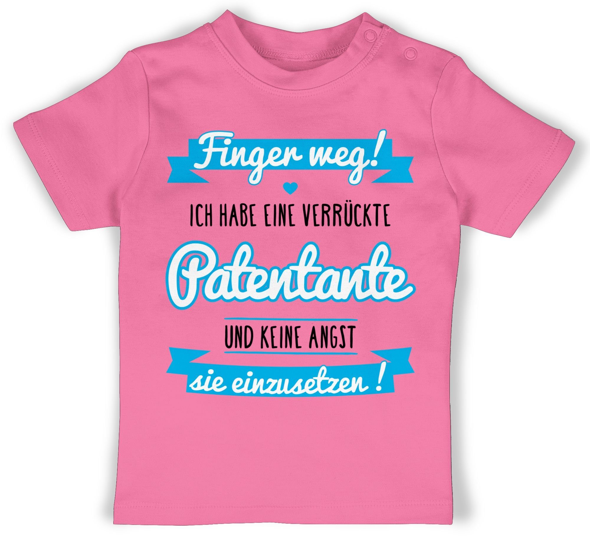 Shirtracer T-Shirt Pink 3 verrückte Baby Ich habe Patentante - eine blau/schwarz Patentante