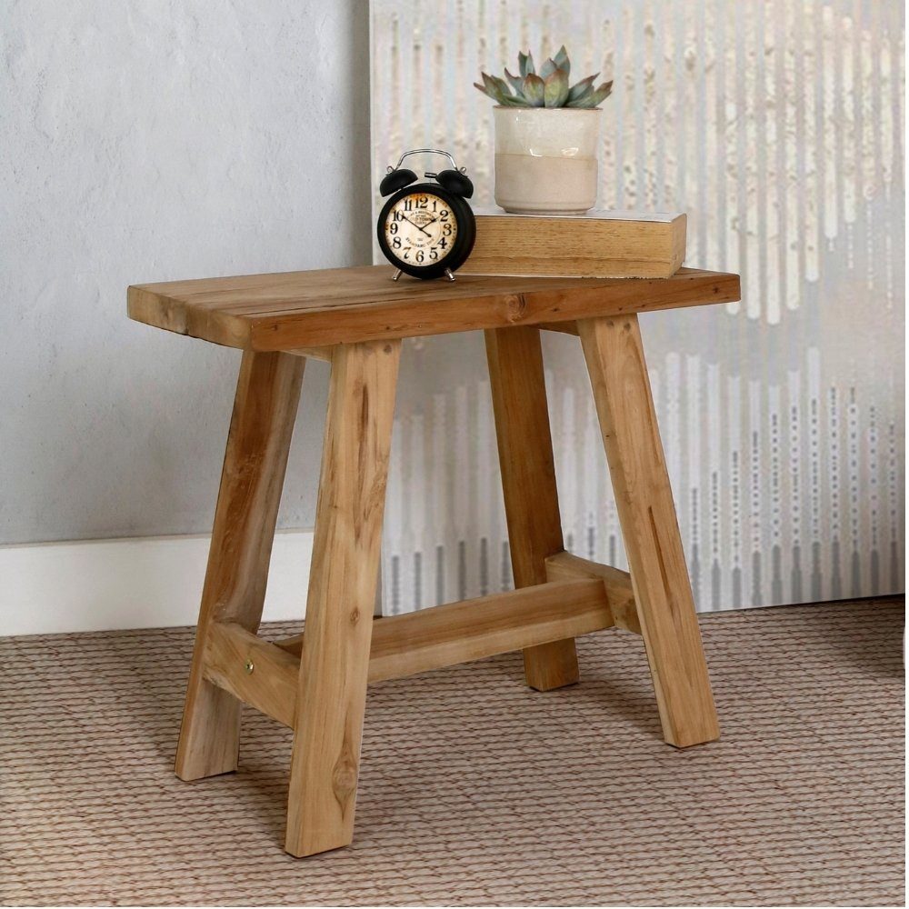 LebensWohnArt Sitzhocker Massivholz Hocker RANCH 50cm natural Beistelltisch günstig online kaufen