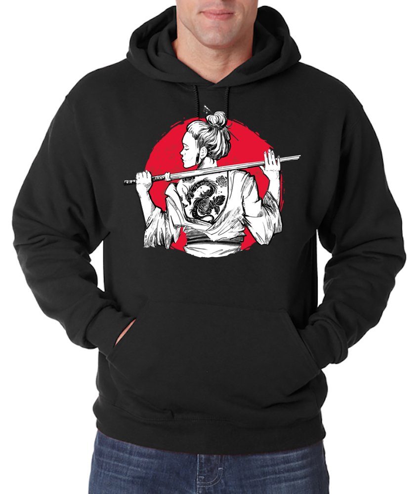 Kapuzenpullover Samurai Girl Herren Hoodie Pullover