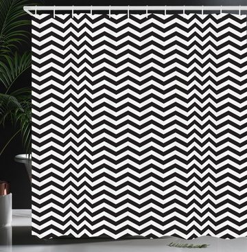 Abakuhaus Duschvorhang Moderner Digitaldruck mit 12 Haken auf Stoff Wasser Resistent Breite 175 cm, Höhe 180 cm, Zeitgenössisch Abstrakt Quirky Zigzag