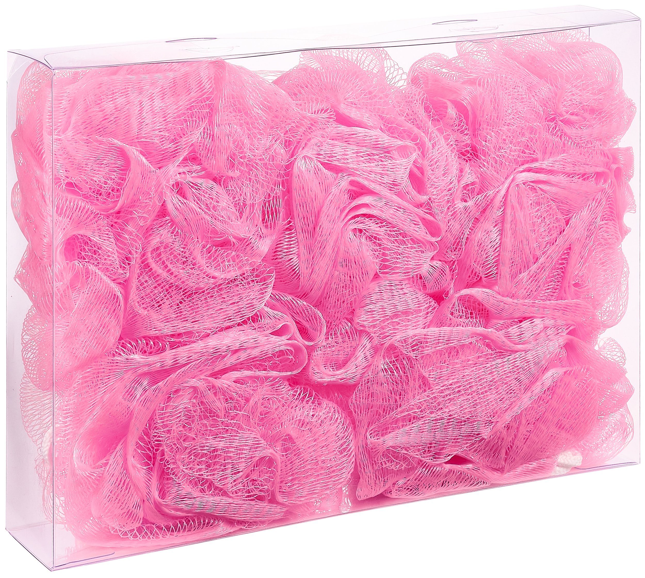 Duschschwamm Duschschwamm Badeschwamm-Set, und BRUBAKER Pink Massage-Schwamm, 5-tlg., Peeling- Aufhänger mit 5x