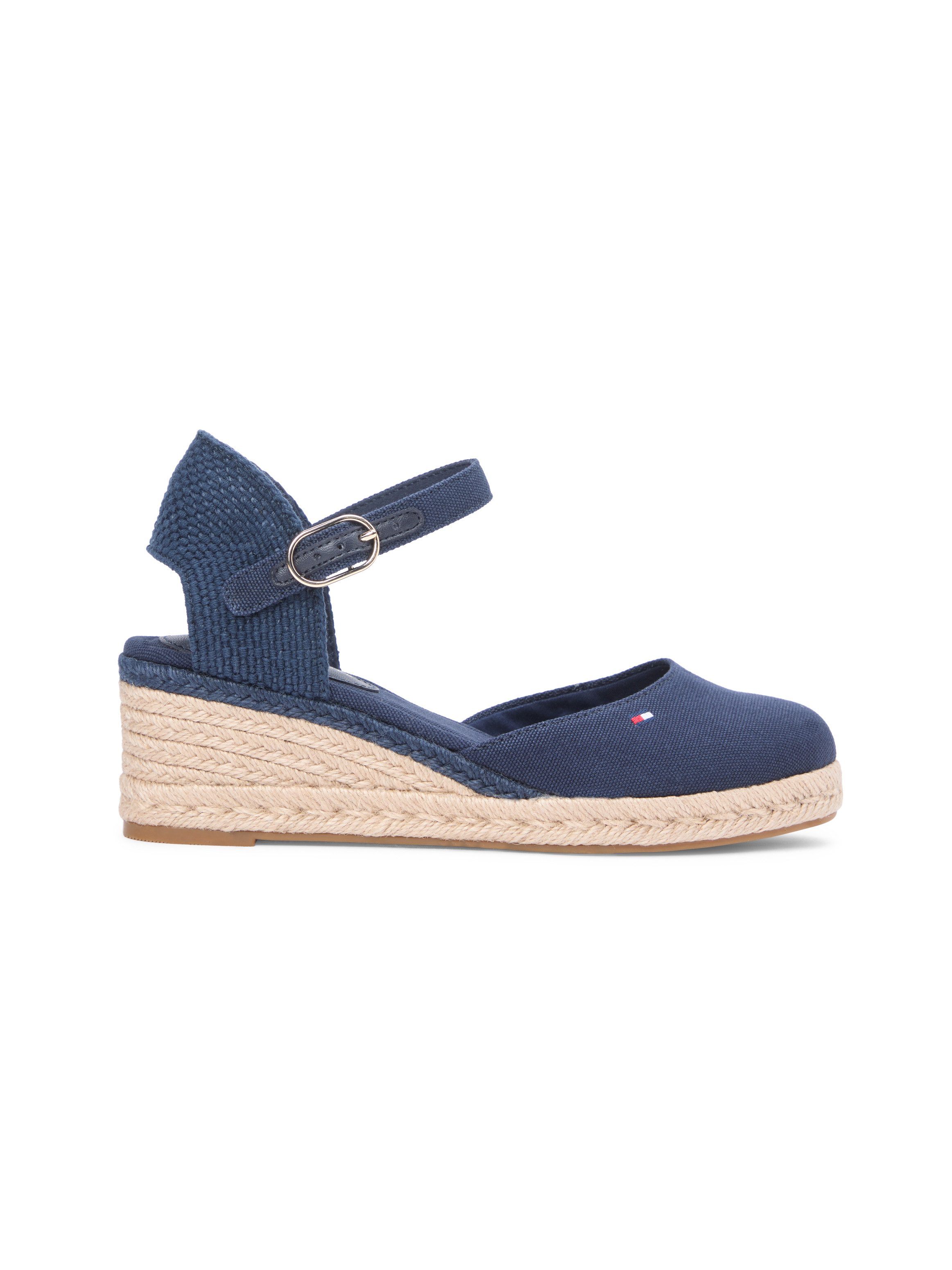 Tommy Hilfiger MID WEDGE ESPAD CLOSED TOE Keilsandalette Plateau, Sommerschuh mit verstellbarer Schnalle, schmale Form – Bild 4 von 5