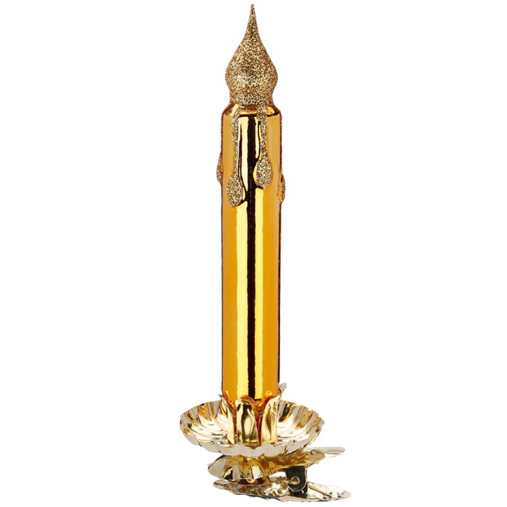 INGE-GLAS® Christbaumschmuck Kerze, Baumkerze 13cm (1-tlg), mundgeblasen, handbemalt