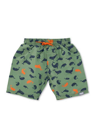 Sterntaler® Badehose Badeshort Wale (1-St) Baby Badehose - Kinder Badehose, Badeshorts mit Windeleinsatz bis Gr 86/92 in Grün - Badeshorts Babys, Lässige Badehose Jungen mit UV Schutz 50+ und Allover-Print mit Walen - Badeshorts Kinder - UV Schutz 50+ bedruckt mit Walen