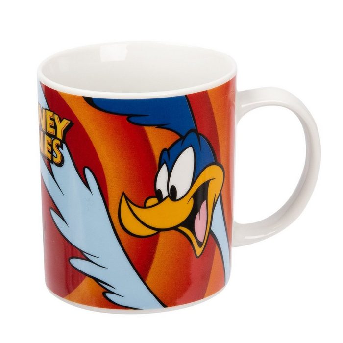 United Labels® Tasse Looney Tunes Tasse - Road Runner Kaffetasse Becher Kaffeebecher aus Porzellan Rot 320 ml Porzellan