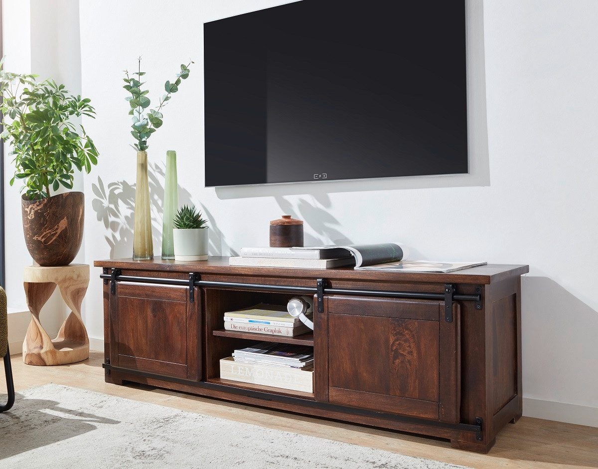 Main Möbel TV-Schrank TV Board 160x50cm 'Bayamo' Mango & Eisen (1-St)