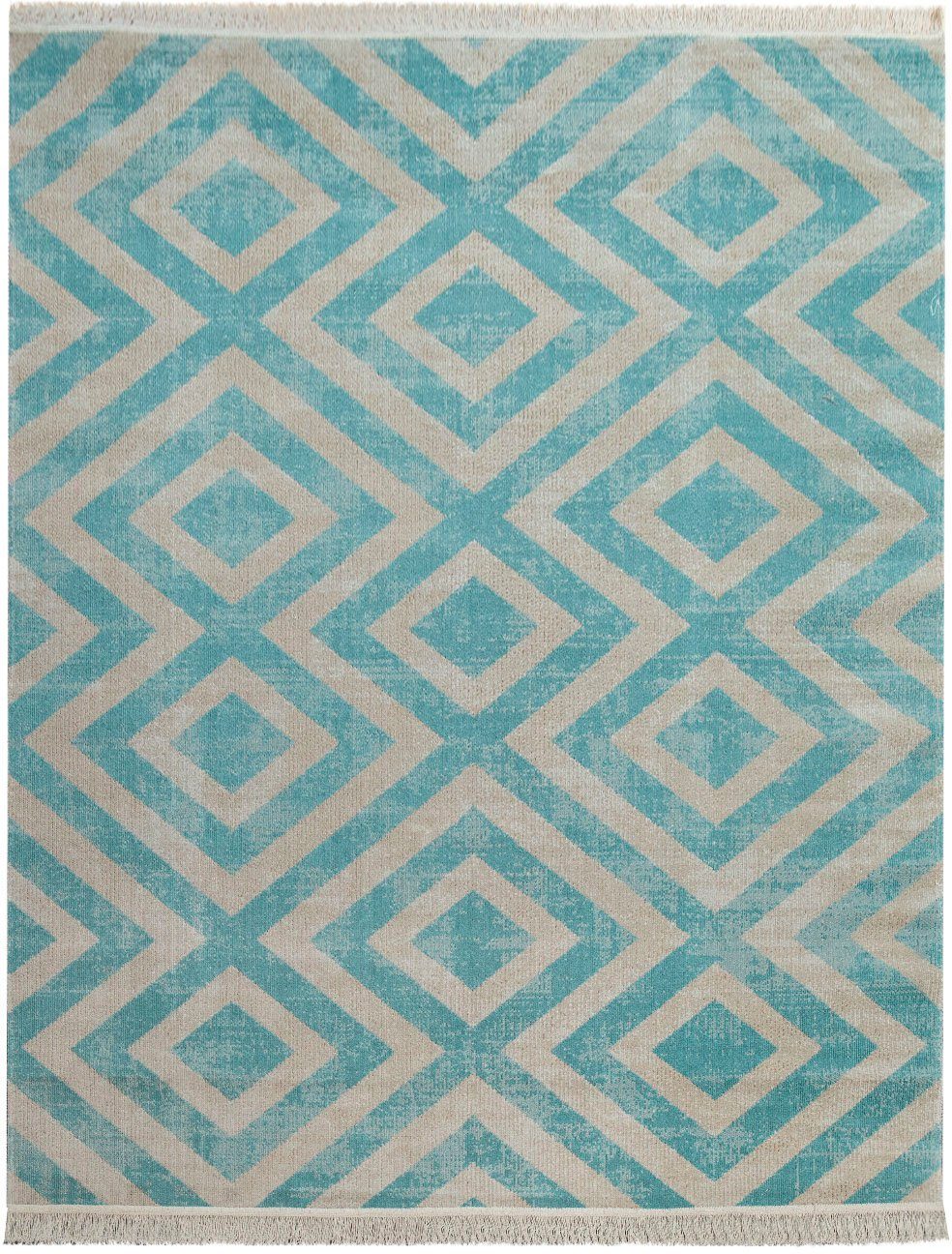 Teppich »Pocova«, andas, rechteckig, Höhe 7 mm, Rauten Muster, mit Fransen, In- und Outdoor geeignet, Wohnzimmer-Otto