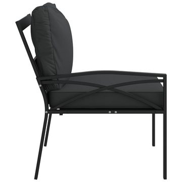 vidaXL Loungesofa Gartenstühle mit Grauen Kissen 2 Stk. 62x75x79 cm Stahl, 2 Teile