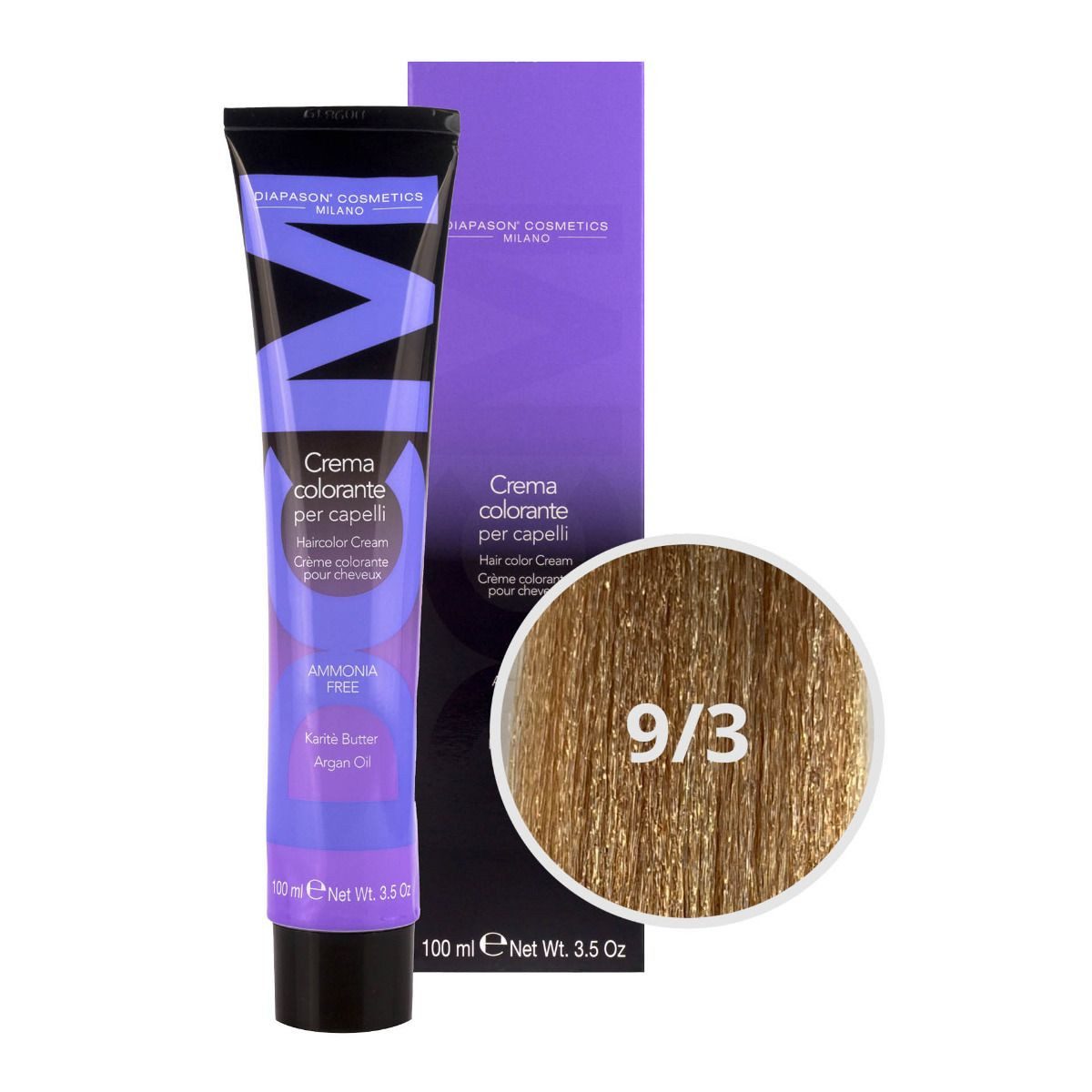 Haarfarbe DCM Hair Color Cream Ammonia Free 9/3 Gold 100ml