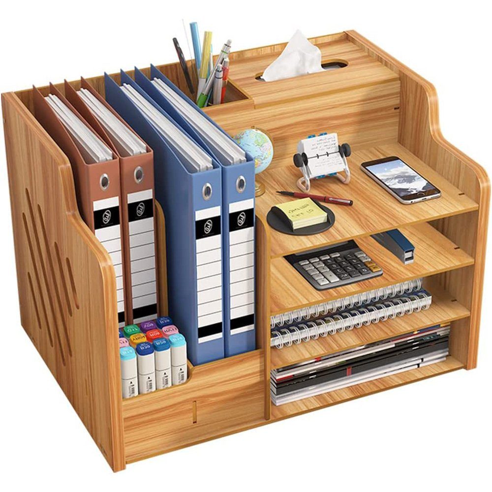 Aktualisierter Kirschrot DIY zggzerg Schreibtisch-Organizer Regal-Schreibtisch Holz, Aktenregal aus