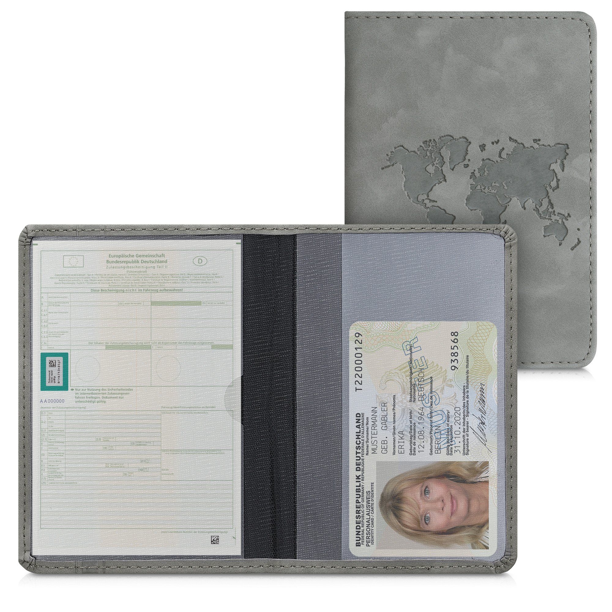 kwmobile Etui Fahrzeugschein Hülle mit Kartenfächern, Kunstleder Etui Tasch günstig online kaufen