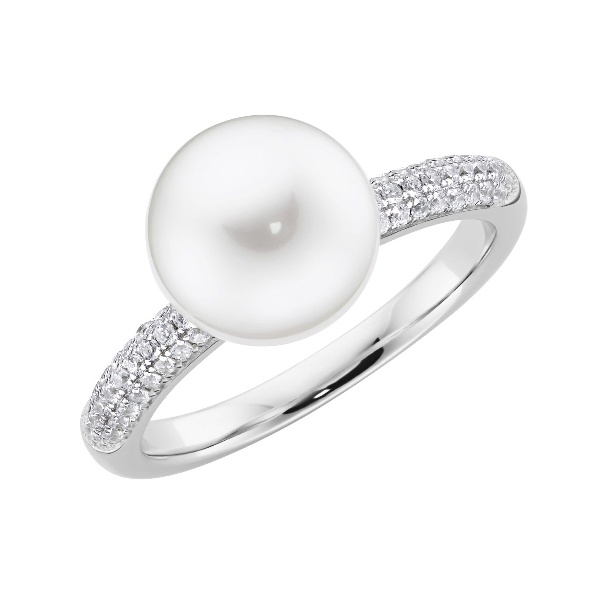 GIORGIO MARTELLO MILANO Perlenring mit Muschelkern-Perle und Zirkonia, Silb günstig online kaufen