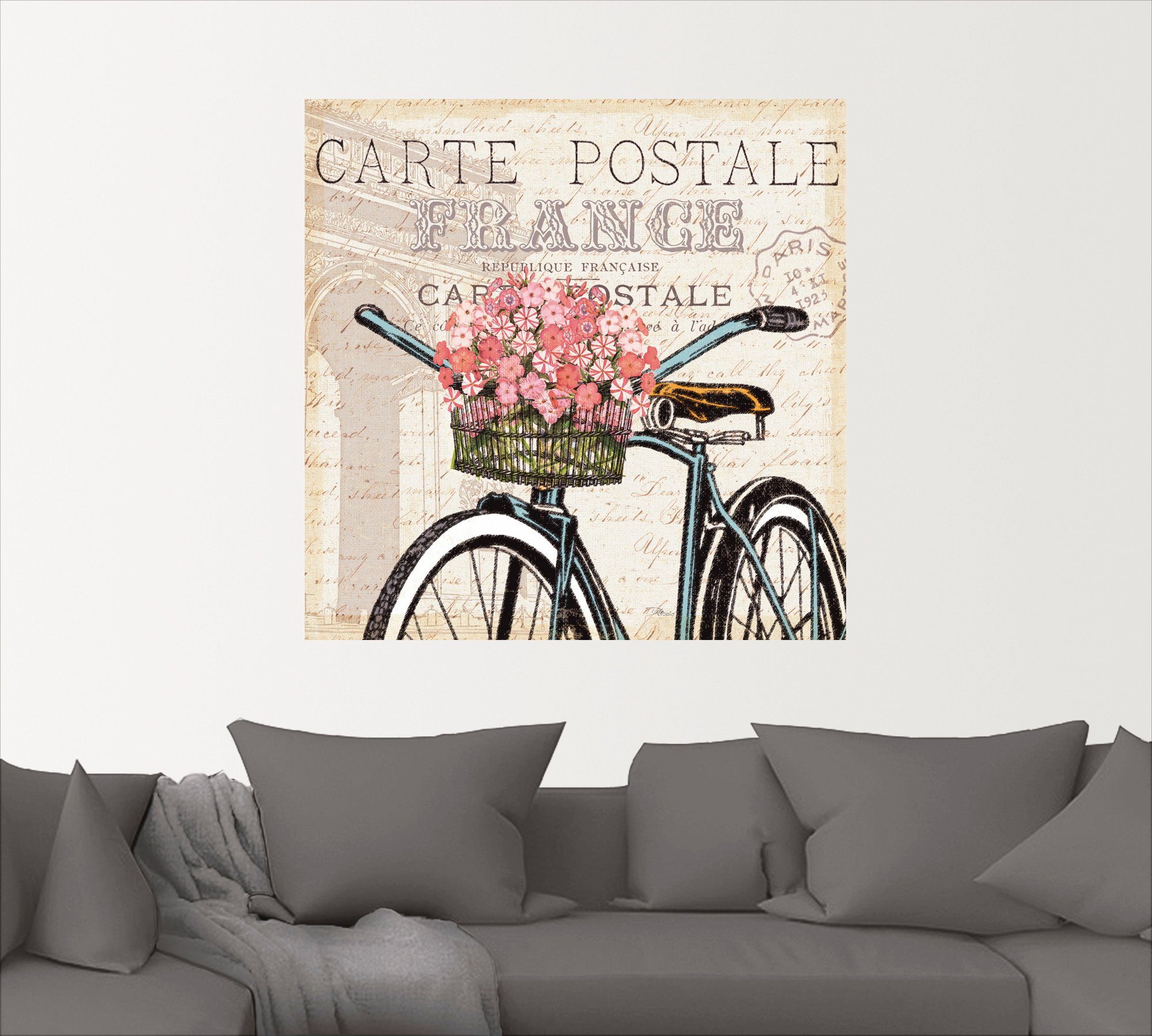 Wandaufkleber Fahrt Poster oder (1 Leinwandbild, II, St), versch. Paris Fahrräder in Artland Wandbild als Größen