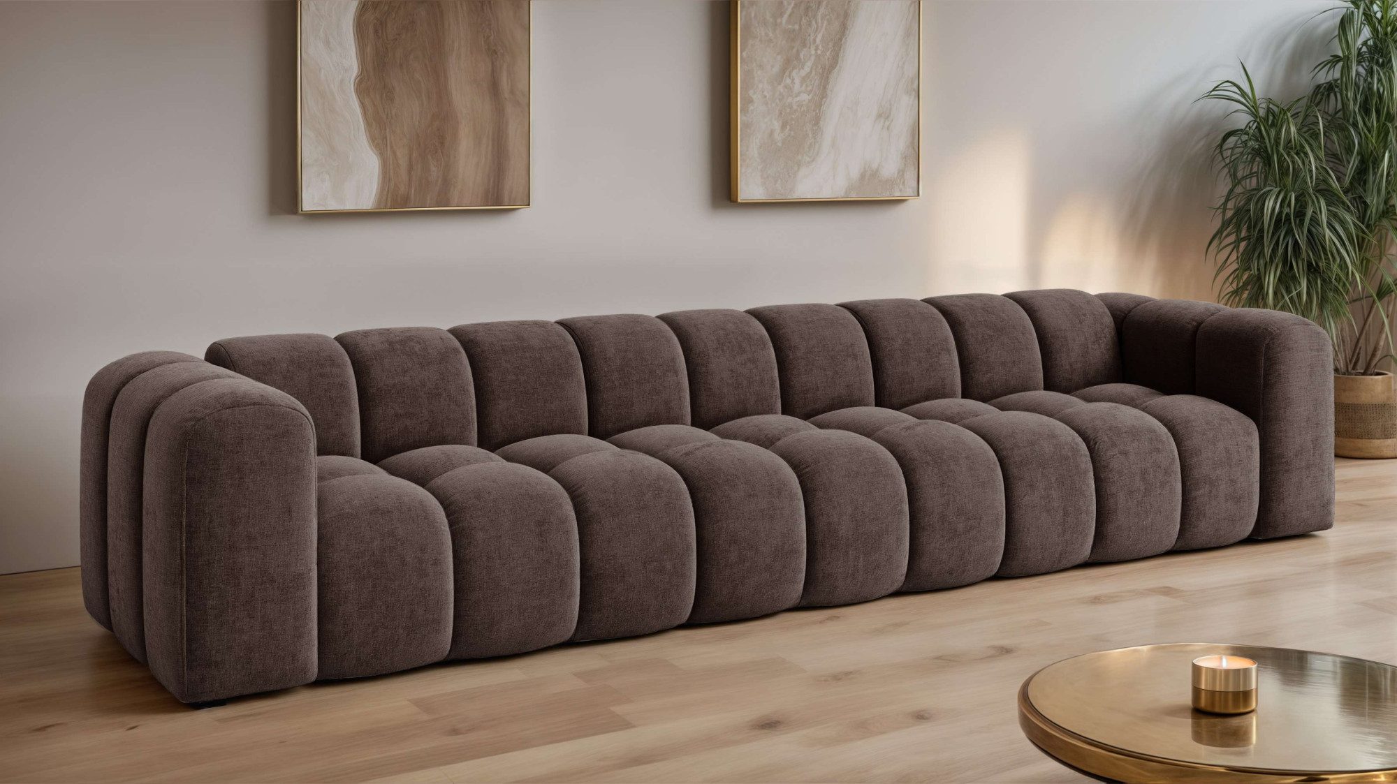 OTTO home Big-Sofa XL KALLIE Design-Sofa mit Steppung, Bubble-Optik, Breite 340 cm, Wellenunterfederung, hoher Sitzkomfort und modernes Design