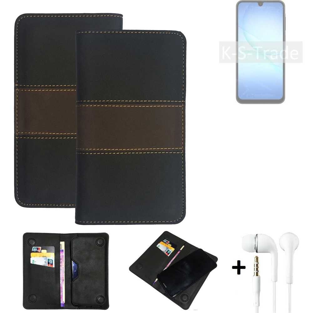 K-S-Trade Handyhülle für Samsung Galaxy A17 5G, Handyhülle + Kopfhörer Schutzhülle Walletcase Bookstyle Tasche
