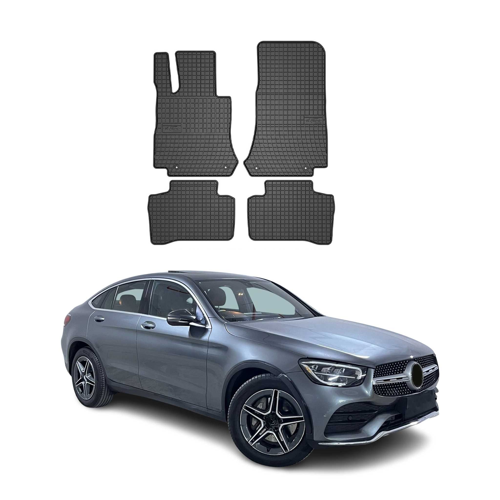 OMAC Auto-Fußmatten für Mercedes GLC Klasse X253 2015-2025 Schwarz 4 tlg (4 St), für Mercedes GLC Klasse X253 2015-2025 Mercedes GLC Klasse X253 2015-2025, Antirutsch,Wasserfest,Einfache Installation