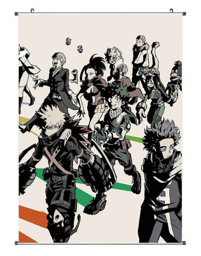 GalaxyCat Poster My Hero Academia Rollbild aus Stoff, Kakemono 90x60cm, Motiv: Klasse, Klasse 1A, Klasse 1A Rollbild / Kakemono