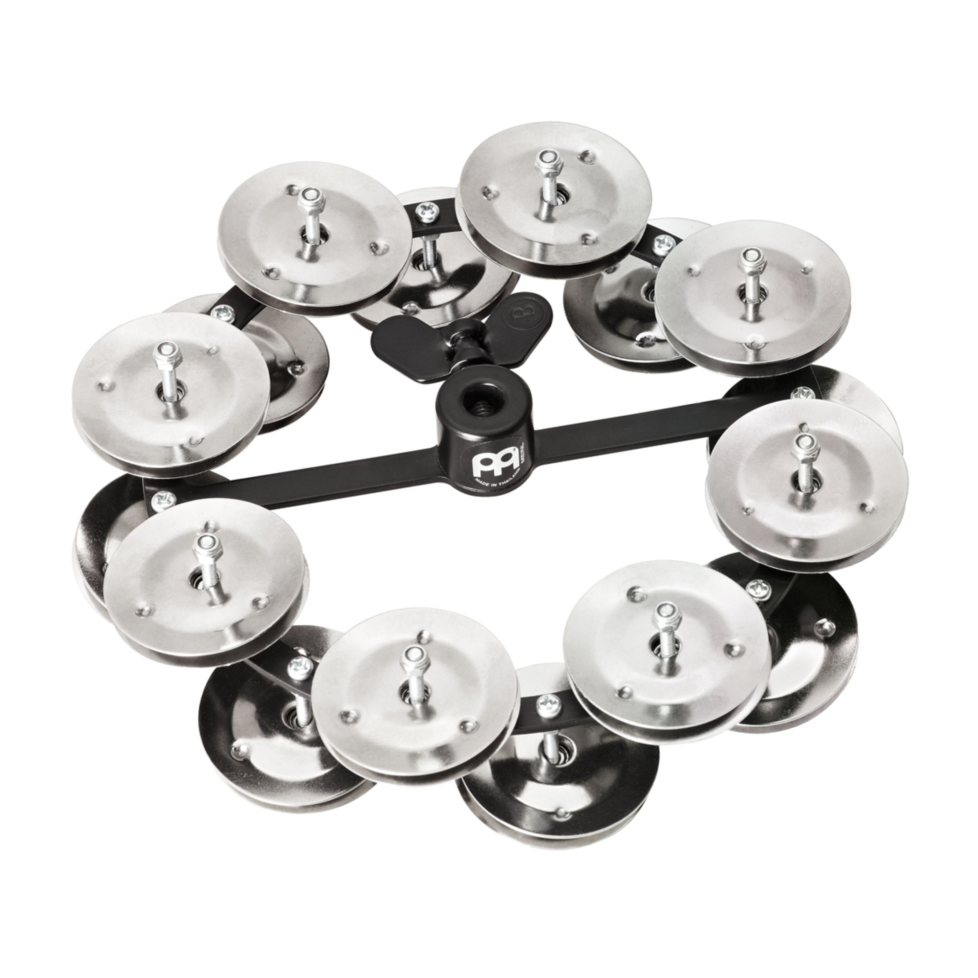 Meinl Percussion Tambourine,HiHat Tambourine HTHH2BK, Metal, Steel Jingles,DoubleRow, HiHat Tambourine HTHH2BK, Metal, Steel Jingles,DoubleRow - Tambourin