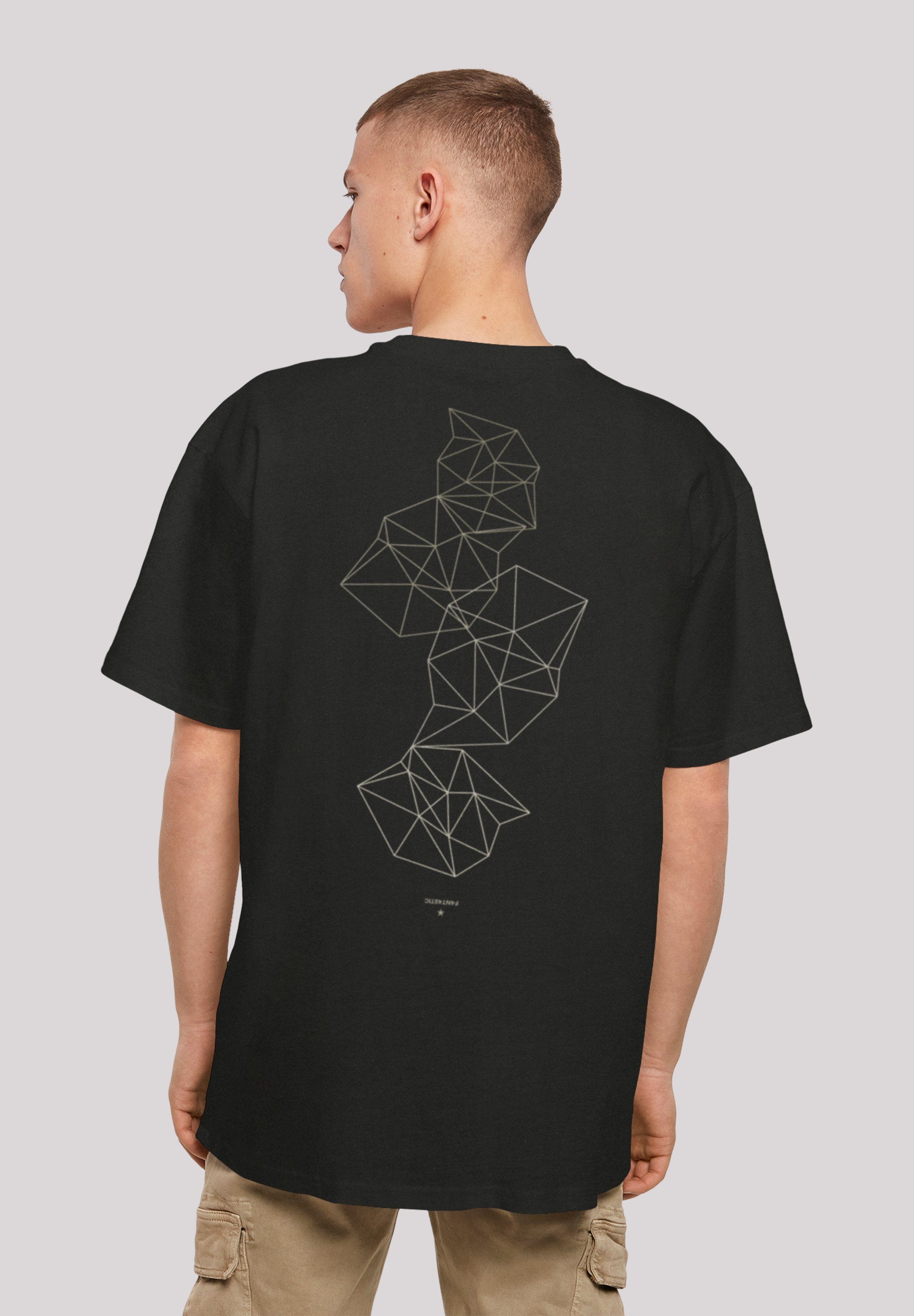 schwarz Abstract T-Shirt Geometric Print F4NT4STIC