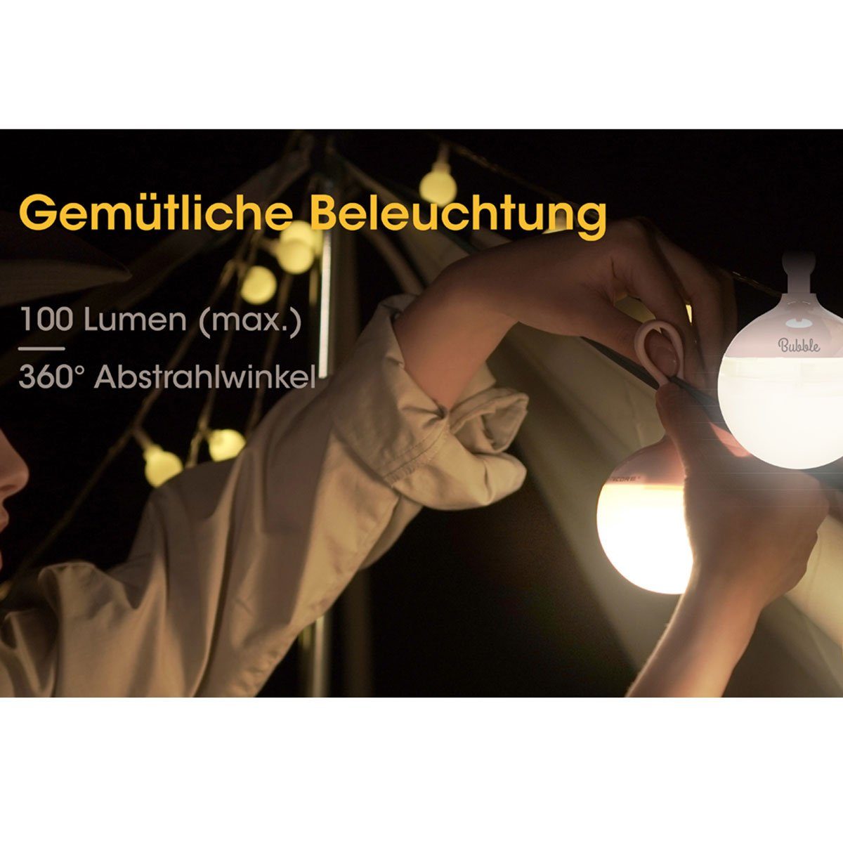 Stirnlampe 100 Nitecore LED BUBBLE Laterne Lumen lila