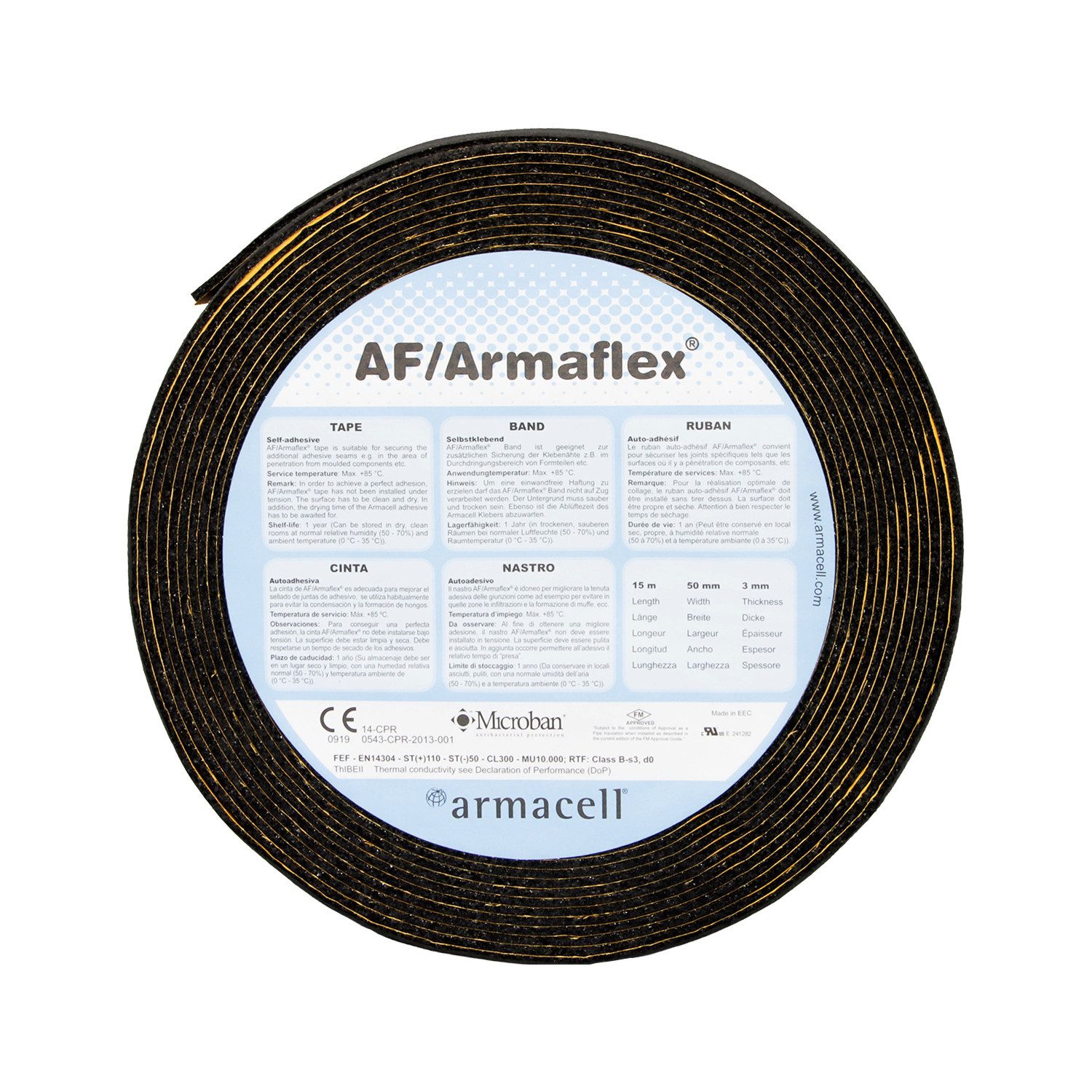 Armacell Dämmfilz AF Armaflex selbstklebend Dämmband 15m