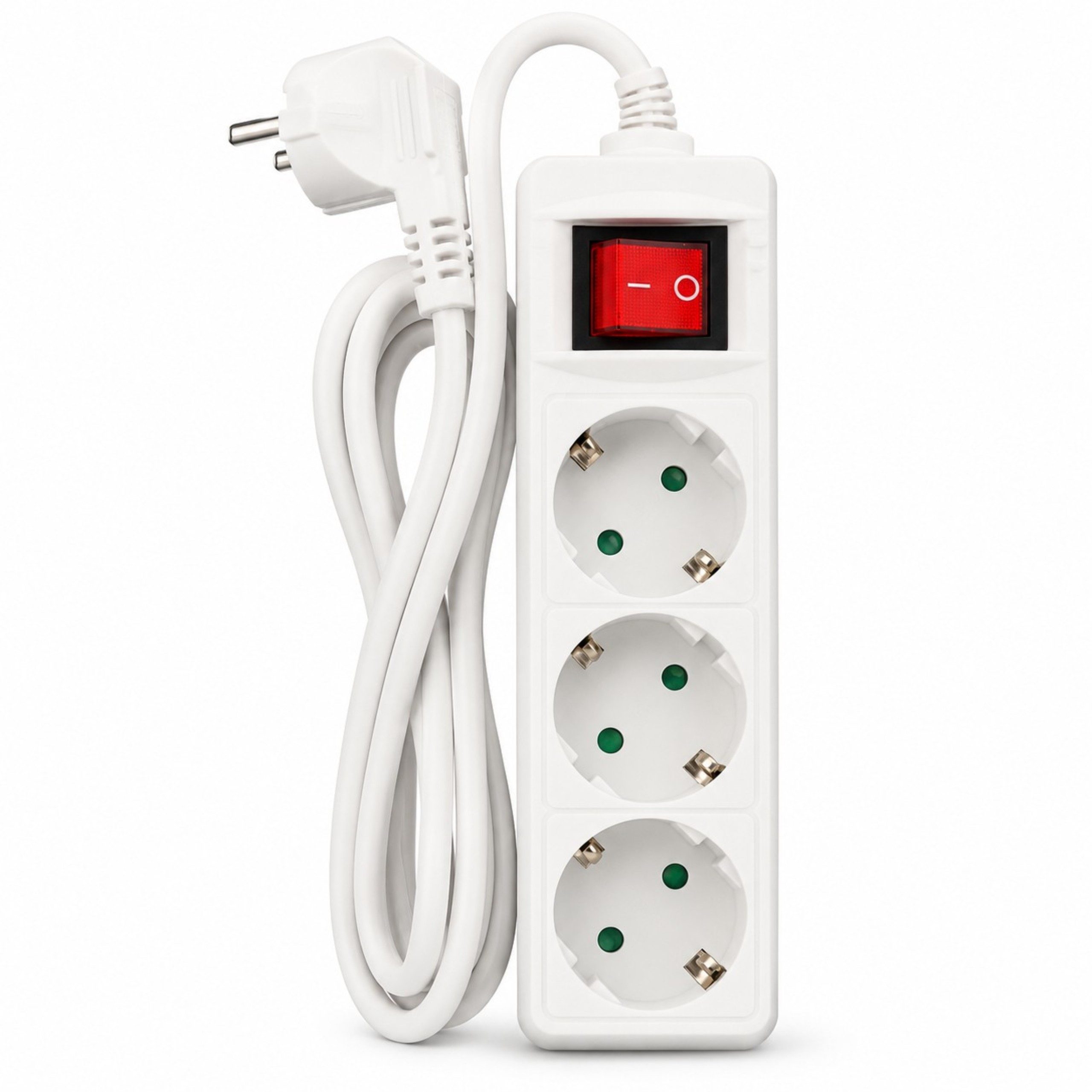 Arcas Arcas 3-fach Steckdosenleiste mit Schalter Weiß, 1,5 m, 3500 W Steckdosenleiste