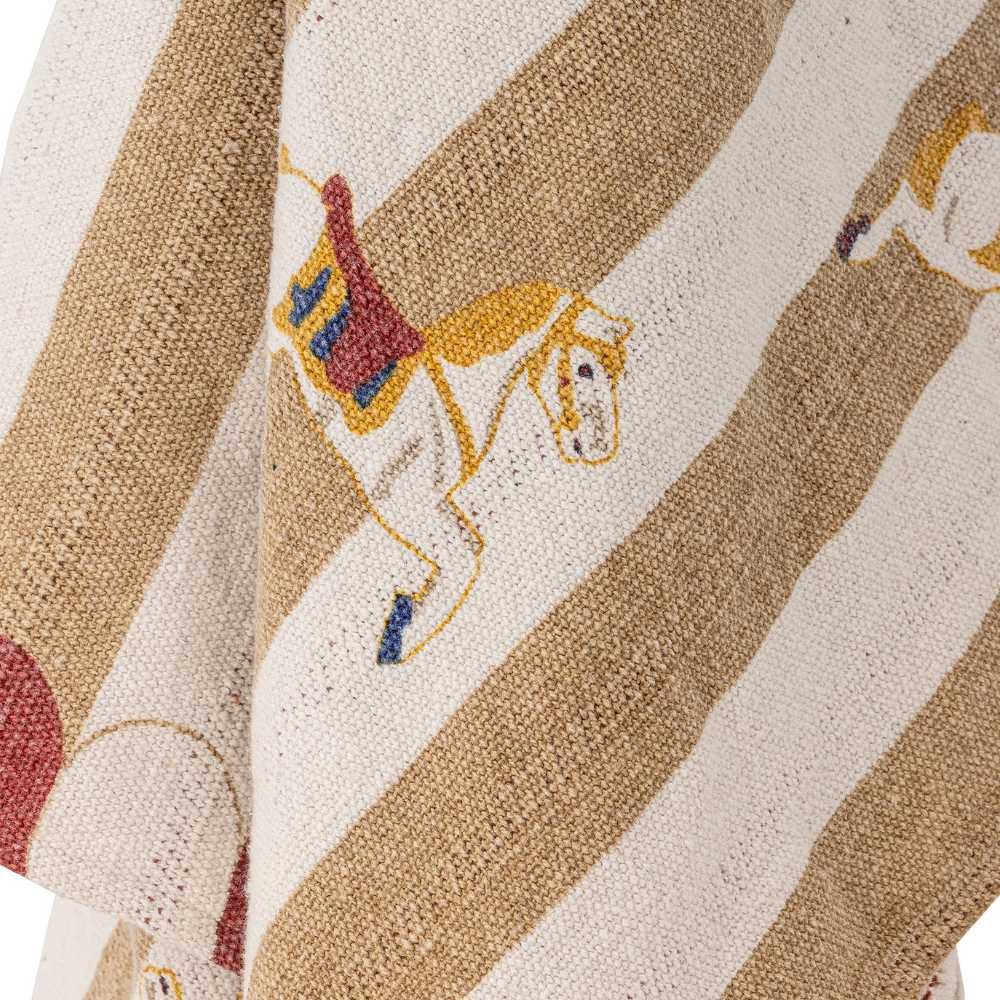 Wolldecke Bloomingville Decke MERRY GO ROUND Natur Braun 160x130 cm, Bloomi günstig online kaufen