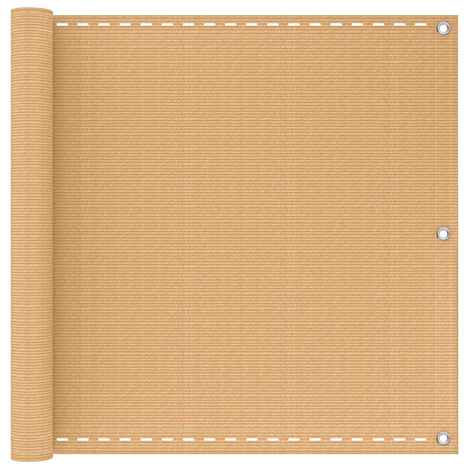 vidaXL Balkonsichtschutz Balkonsichtschutz Sand 120 x 400 cm HDPE und Aluminium (1-St)