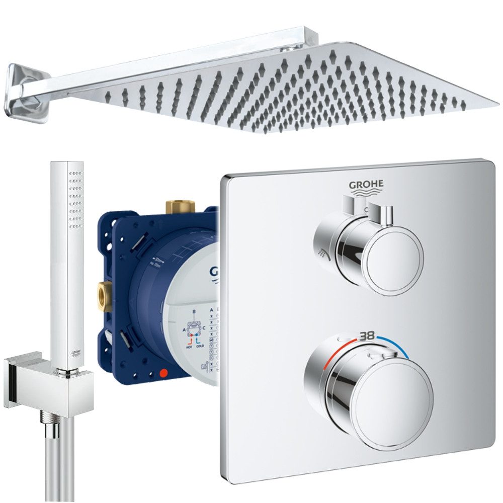Grohe und Jowi Duscharmatur Regendusche Unterputz Grohtherm Thermostat Dusc günstig online kaufen