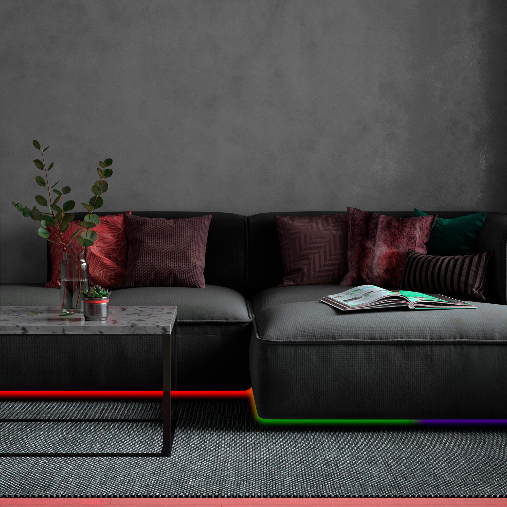 Briloner Leuchten RGB, mit 10m, selbstklebend, LED stufenlos dimmbar, 300-flammig, Fernbedienung Stripe, kürzbar