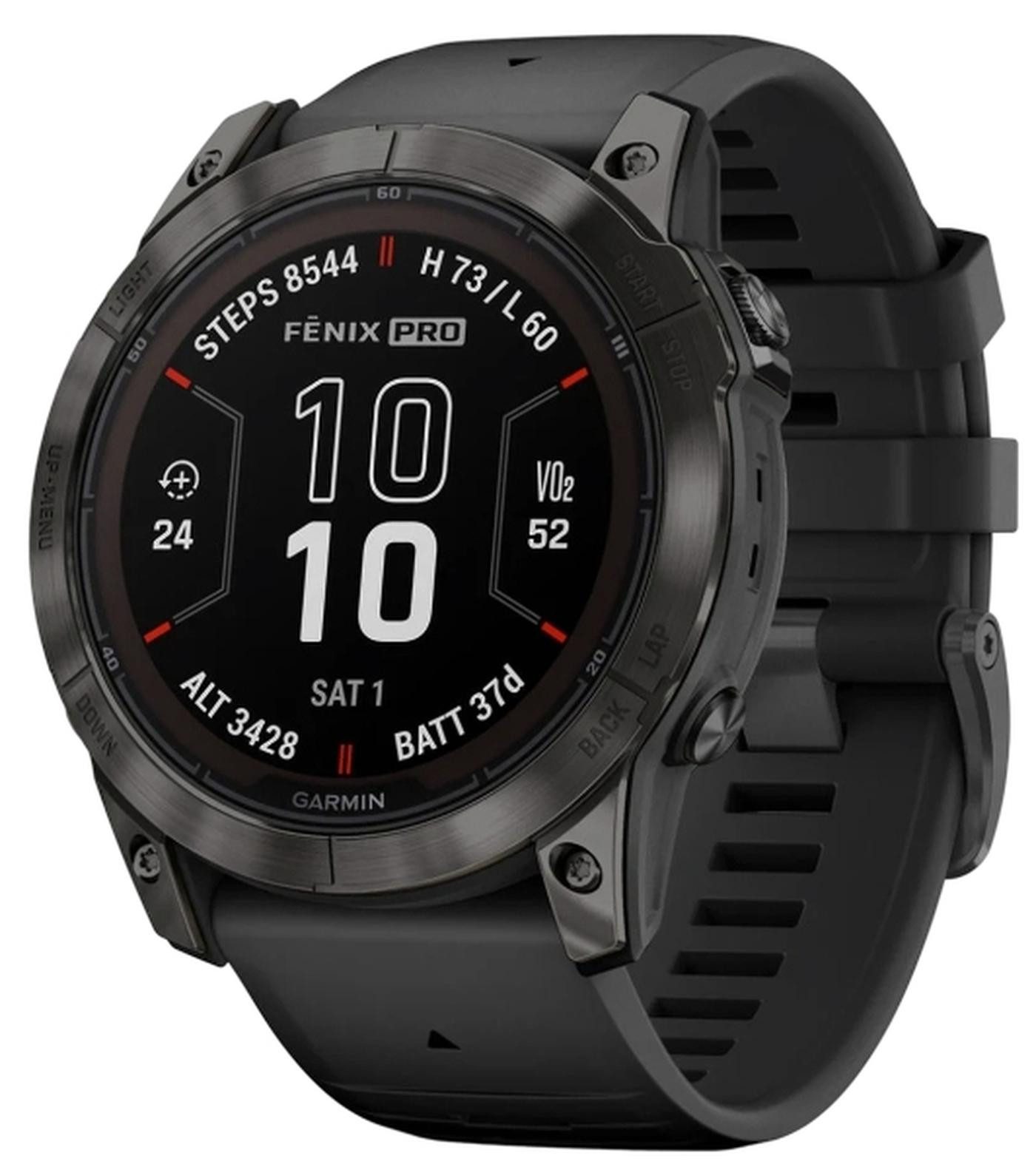 Garmin Sportuhr Garmin fenix 7X Pro Sapphire Solar Schwarz 51mm Smartwatch