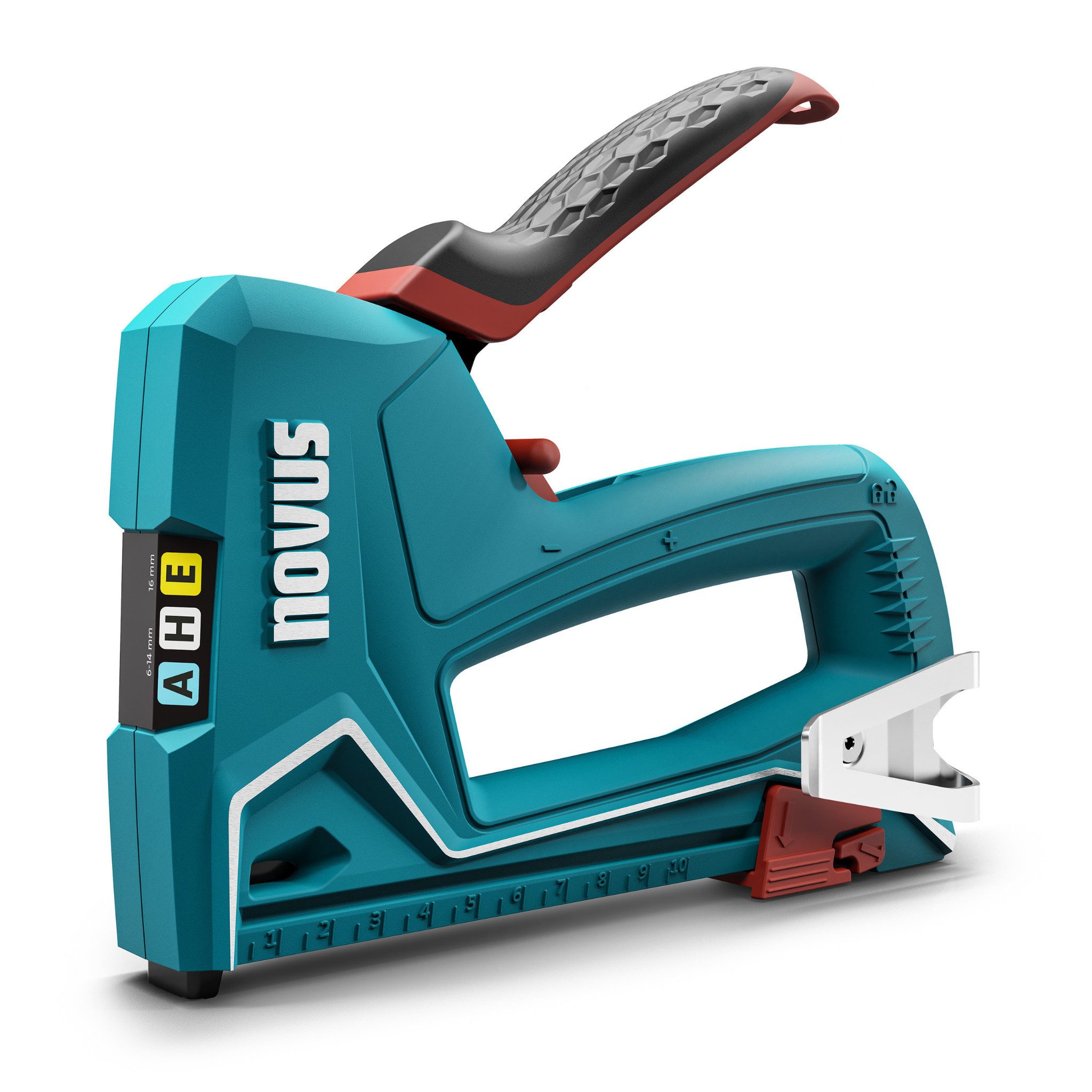 Novus Tools Handtacker, (J-50, für 6-14 mm Feindrahtklammern & 16mm Nägel), Aluminium, 030-0449