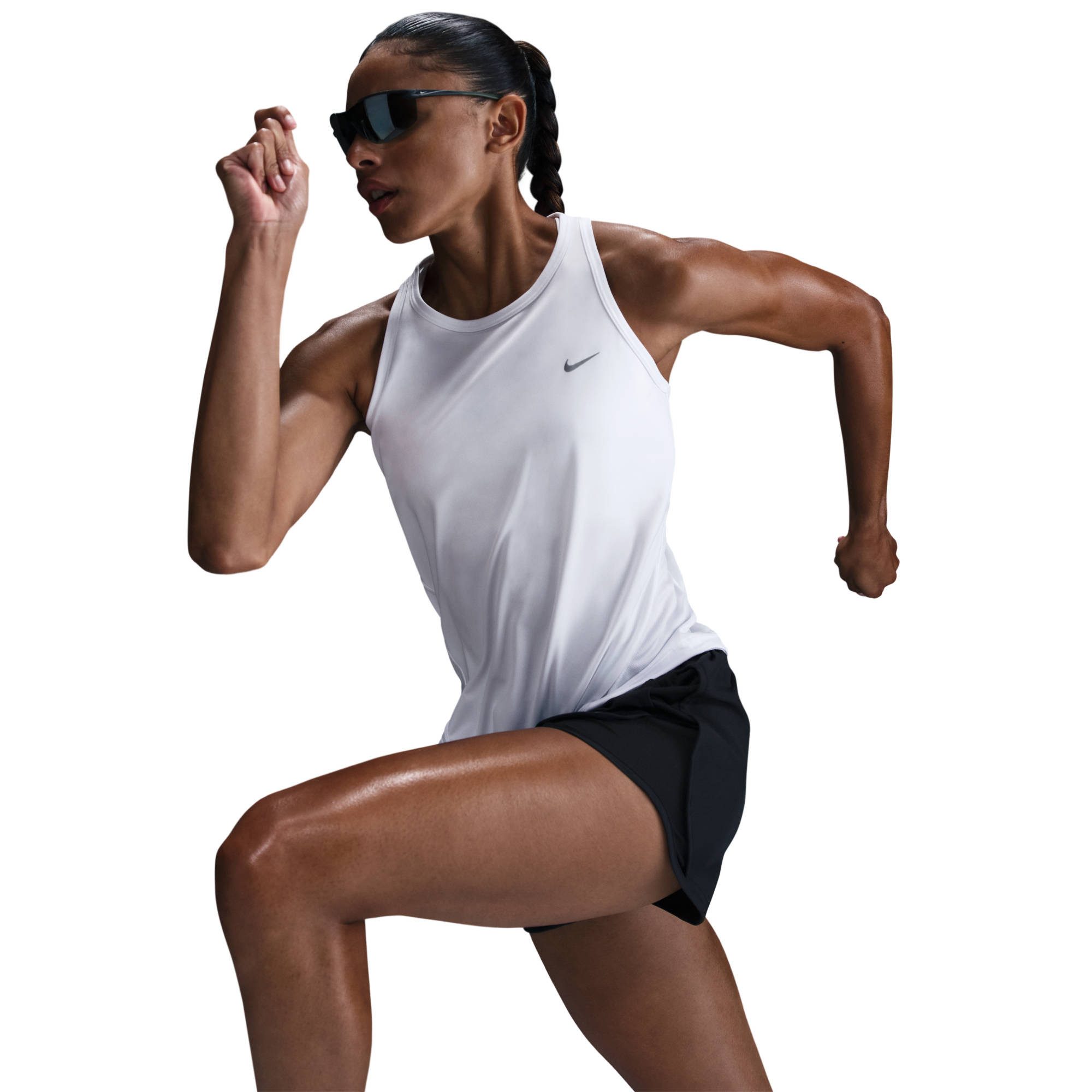 Nike Lauftop W NK TEMPO DF TANK abgerundeter Saum, schweißableitendes Dri-FIT-Material