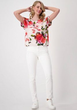 Monari Rundhalsshirt mit Blumenmuster