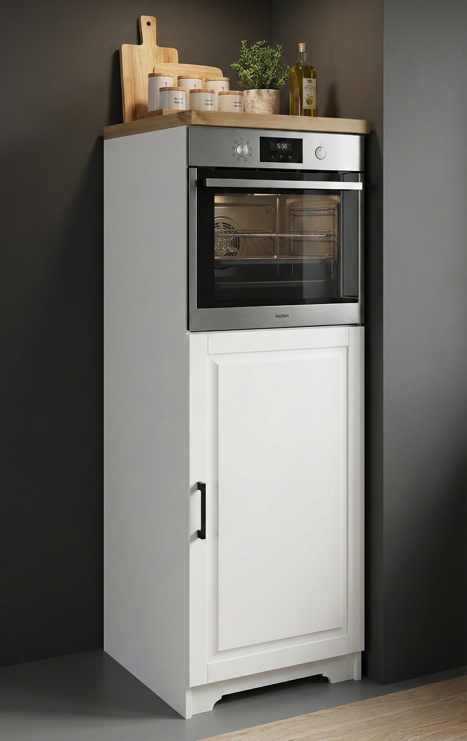 Home affaire Backofen/Kühlumbauschrank Meliss aus massiver Kiefer, Breite 60 cm, Soft-Close-Funktion