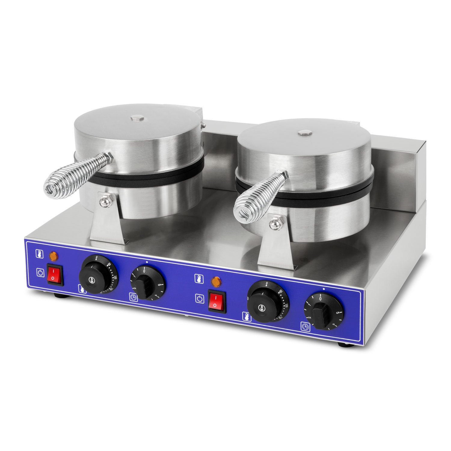 vertes Waffeleisen Belgische Waffel Maker Doppelt Elektrisch, 2000 W, 2x Timer 5min, 2x Temperatur 50-300 °C Stufenlos Regulierbar