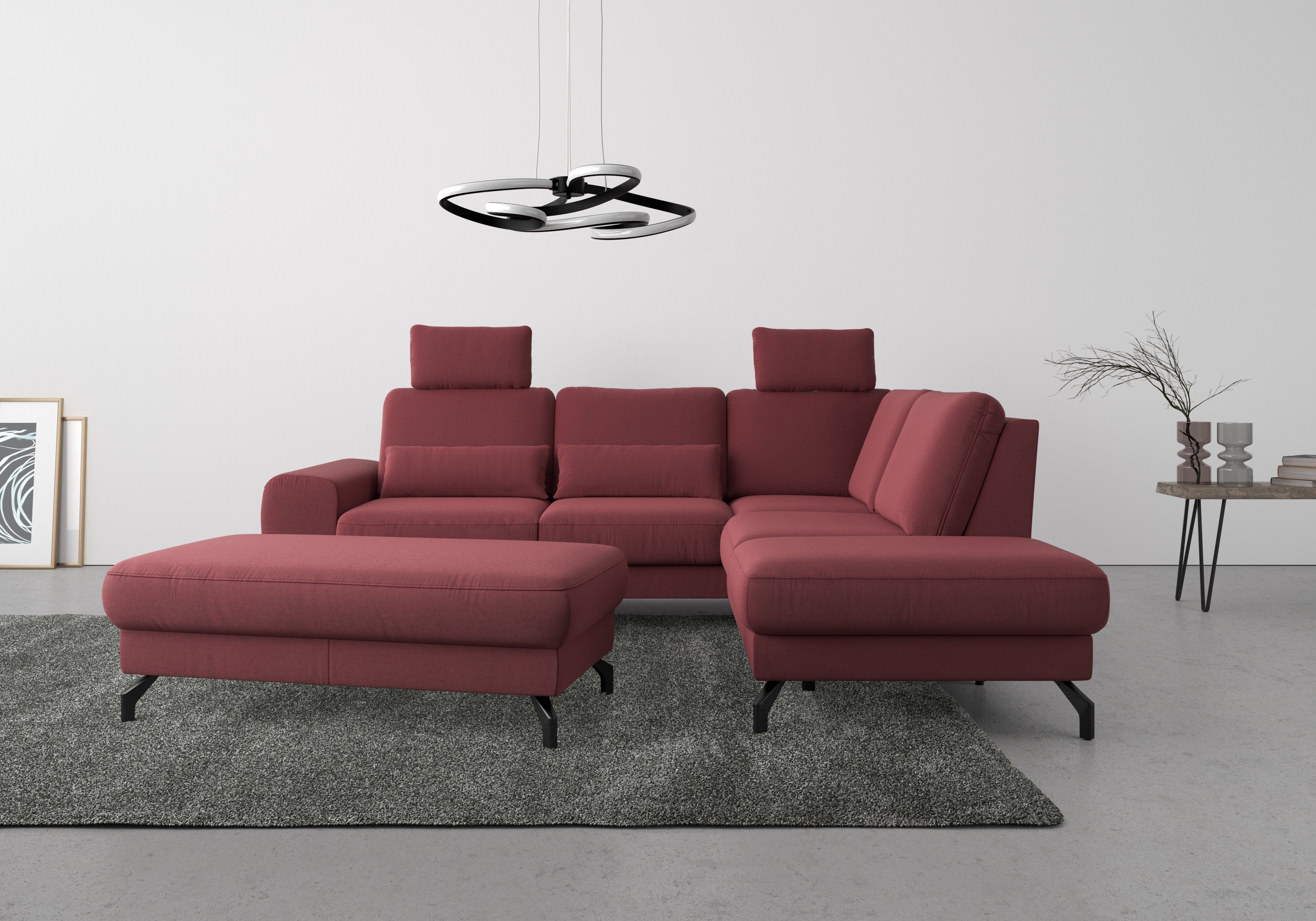 sit&more Ecksofa Cinturo, inklusive Sitztiefenverstellung und Federkern, Sitzhöhe 45 cm | Ecksofas