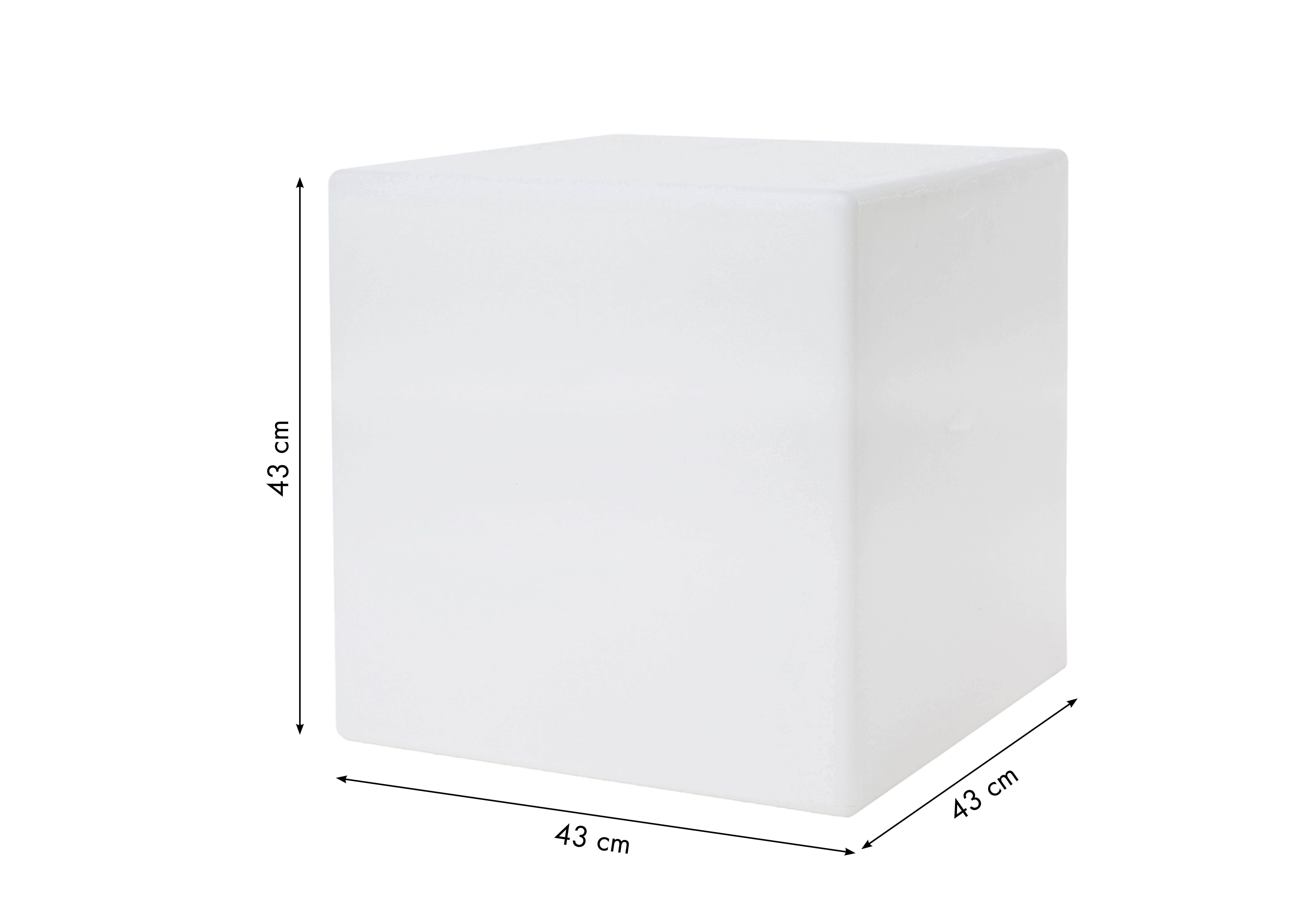 8 seasons design LED Würfel Shining Cube, Würfelleuchte für außen (Garten, Terrasse, Balkon), LED wechselbar, E27-Fassung, warmweißes Licht, 43cm, Dekolampe, Beistelltisch - Indoor & Outdoor