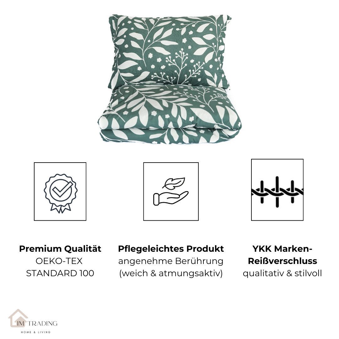 COFI 1453 Bettwäsche 100% Baumwolle Jersey – Ganzjahresbettwäsche geblümtes Design