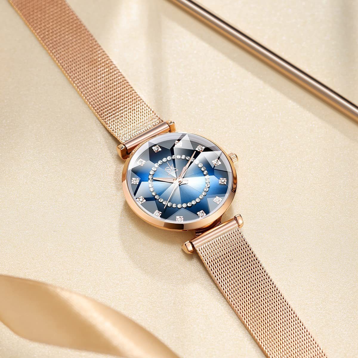Quarzuhr Damenarmbanduhr,rosegold Simplicity Elegant Damen-Armbanduhr, Haiaveng Kreative