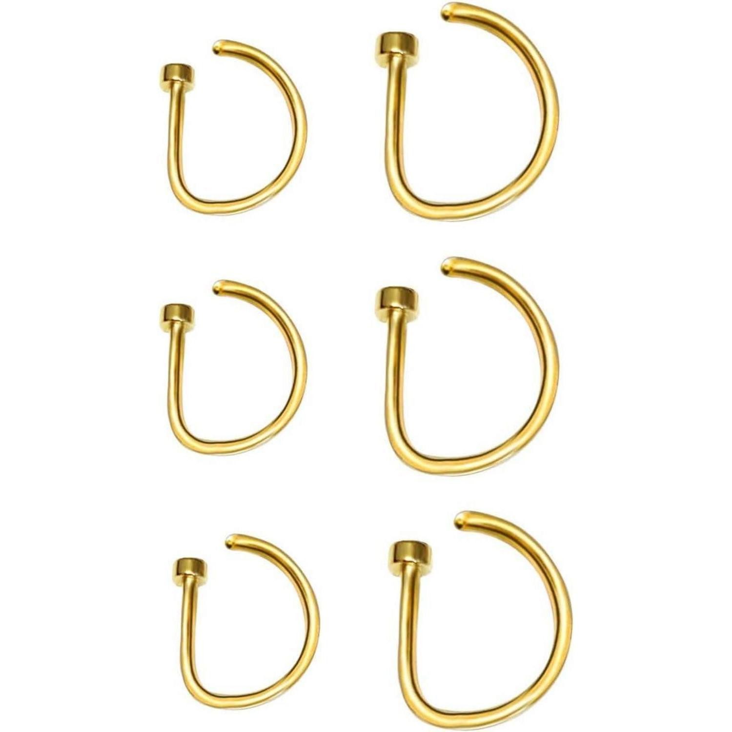 Nasenpiercing Fake Nasenring Septum Nasenpiercing 20G 8mm Piercingschmuck Edelstahl