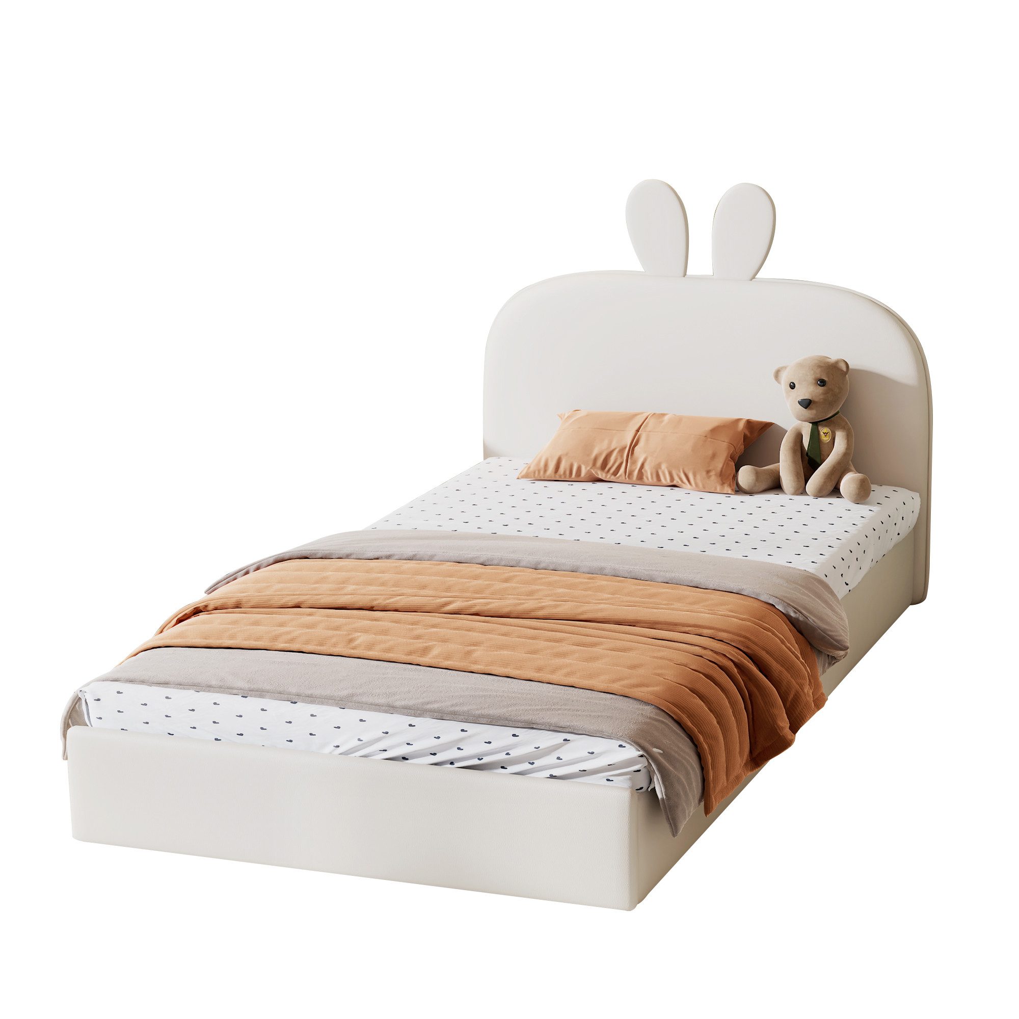 Flieks Polsterbett, Kinderbett Einzelbett mit Kaninchen günstig online kaufen