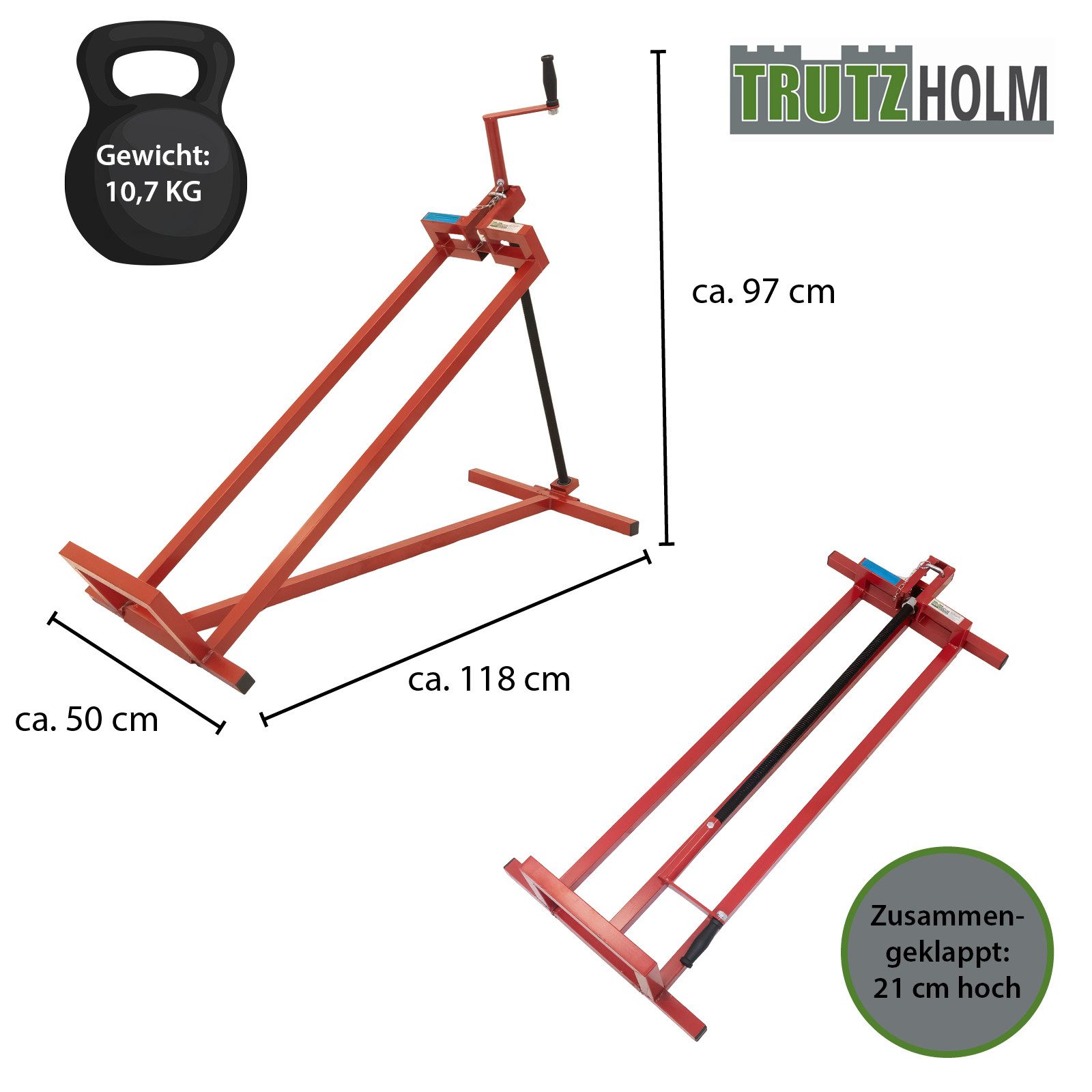 TRUTZHOLM Rasentraktor Rasentraktorheber 400 kg Akkuschrauber-Adapter, stuf günstig online kaufen