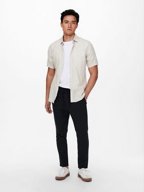 ONLY & SONS Kurzarmhemd ONSCAIDEN SS SOLID LINEN SHIRT NOOS