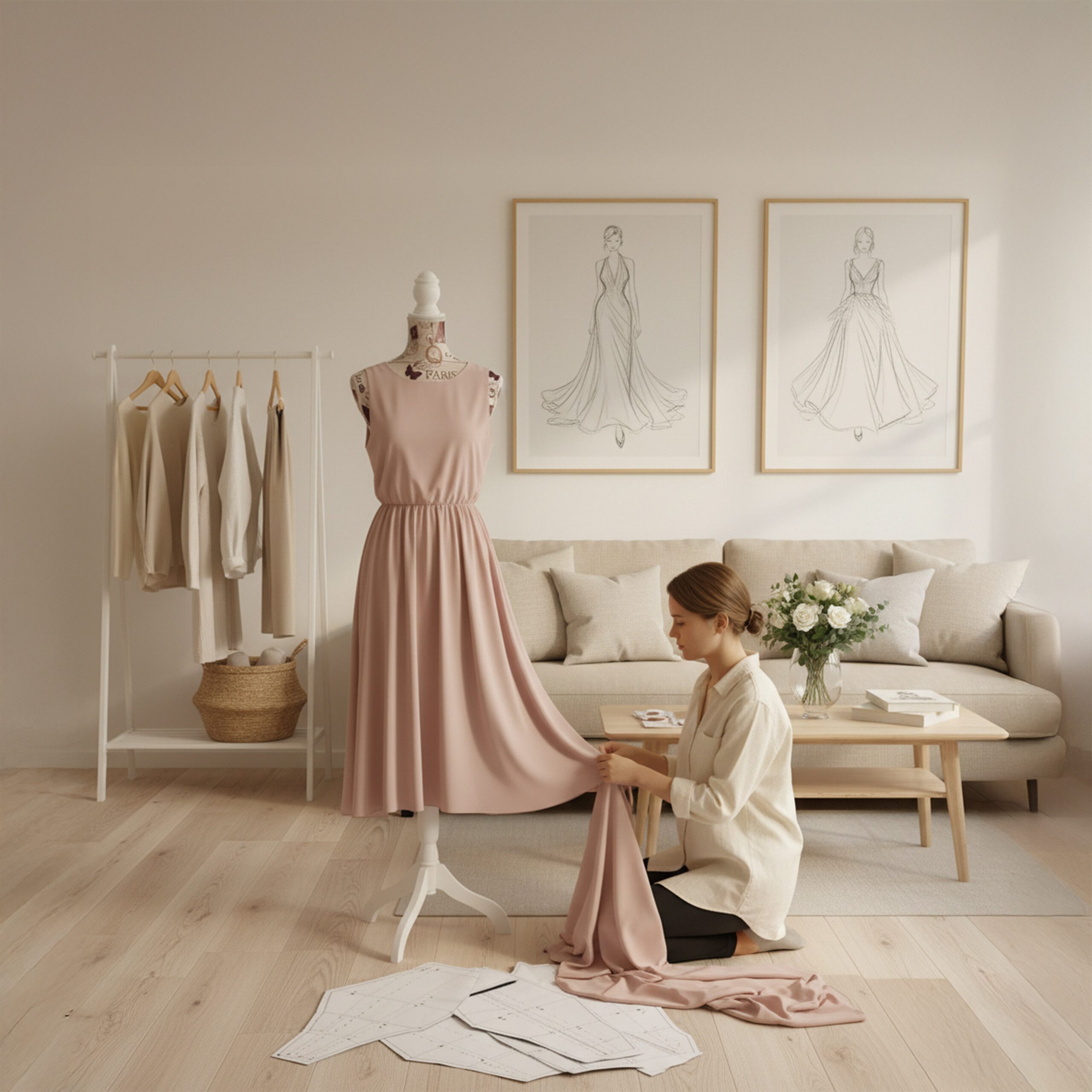 relaxdays Schneiderpuppe Weibliche Schneiderpuppe 36/38 Paris