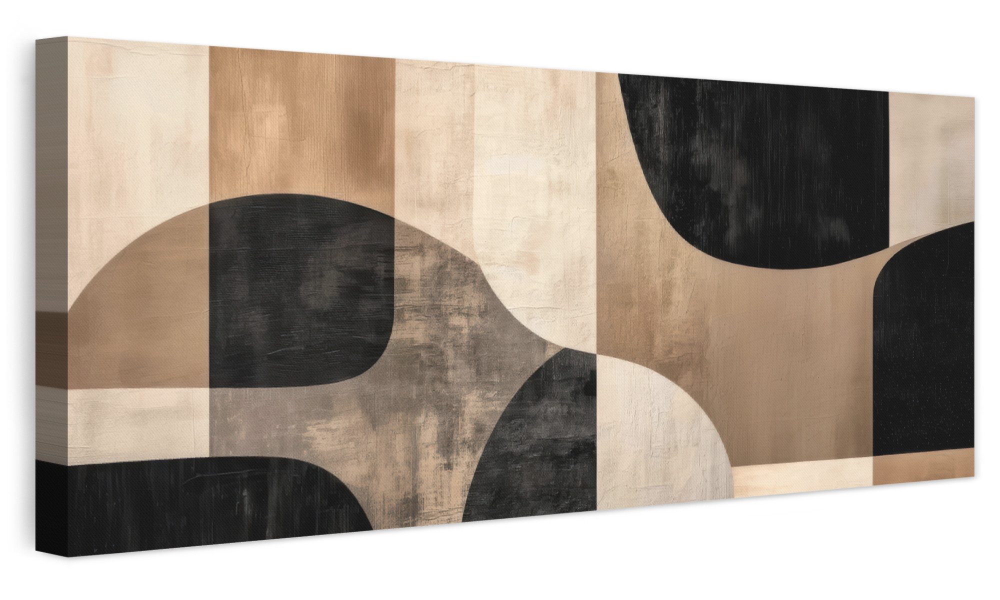 OneMillionCanvasses® Leinwandbild Panorama Abstrakt - Flugzeuge - Schwarz - Rund, Fotodruck (1 St), Wandbild, Deko Schlafzimmer Wohnzimmer …